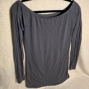 Grey off the shoulder maternity sweater